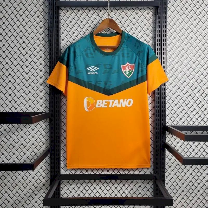 2023051902131041.jpg Mens Fluminense 2023/24 Pre-Match Boutique Jersey Orange - Image 2