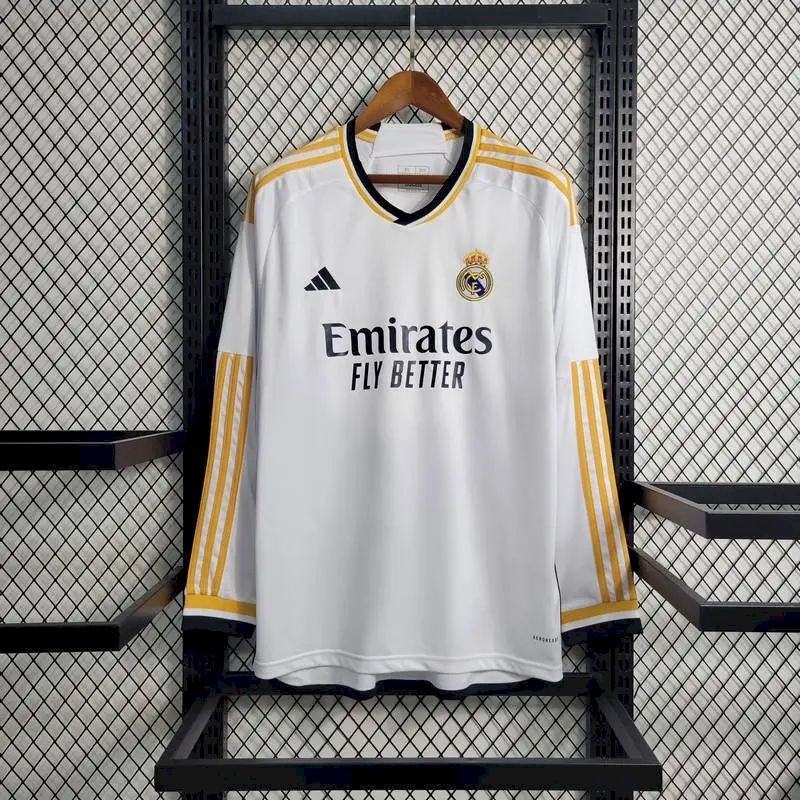 2023070818153299.jpg Mens Real Madrid 2023/24 Home Long Sleeve Jersey - Image 1