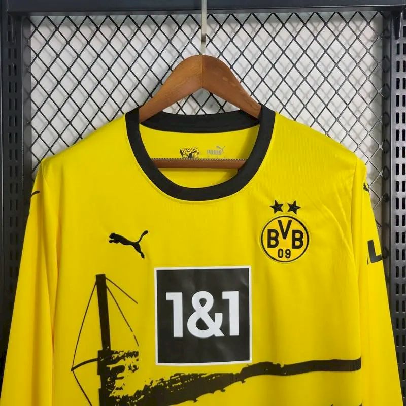 2023070819281879.jpg Mens Borussia Dortmund 2023/24 Home Long Sleeve Jersey - Image 2