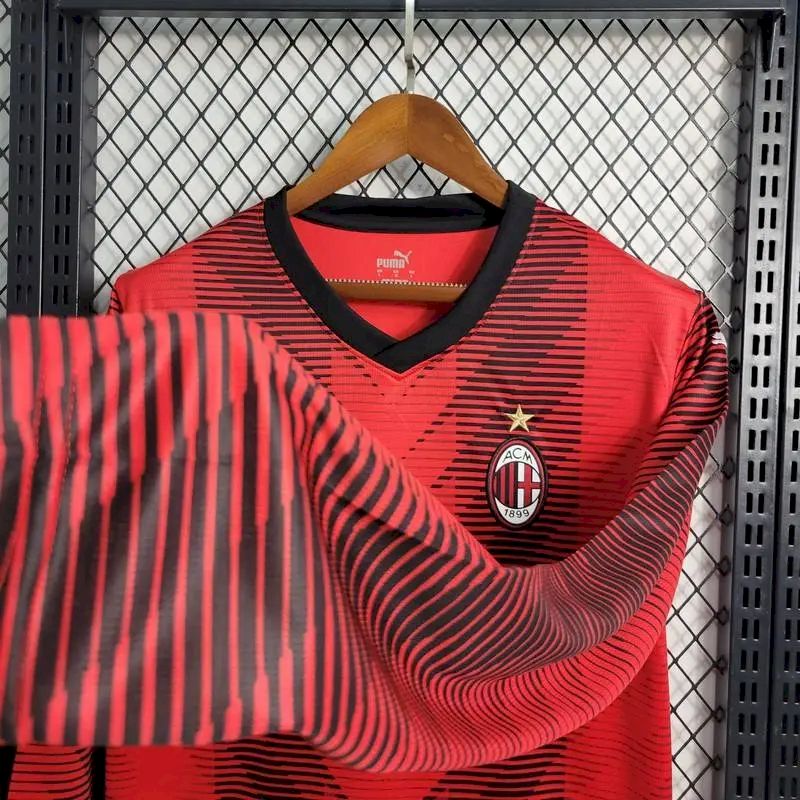 2023071809254568.jpg Mens AC Milan 2023/24 Home Long Sleeve Jersey - Image 5