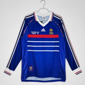 Retro France 1998 World Cup Home Long Sleeve Jersey