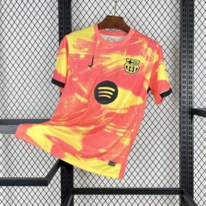 Mens Barcelona 2025/26 Orange pre-match Jersey