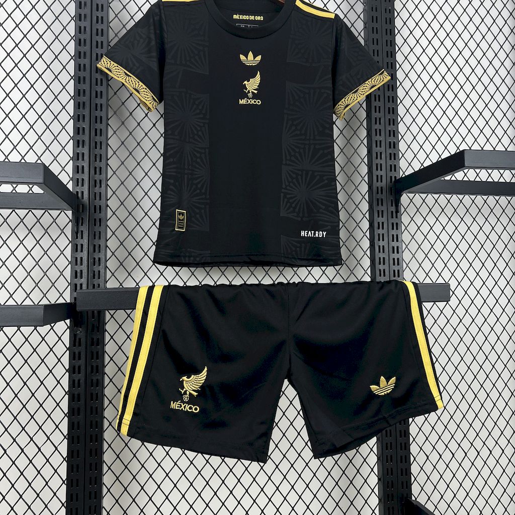 2025041515072152.jpg Kids Mexico 2025/26 Gold- Black Kit - Image 3