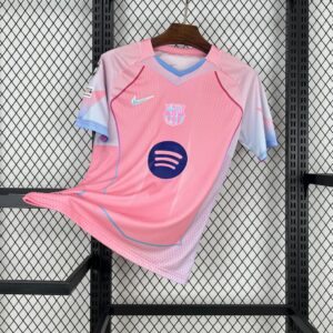 Mens Barcelona 2025/26 pink special edition Jersey (With Champions League)