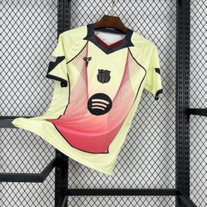 Mens Barcelona 2025/26 yellow pink special edition Jersey (With Champions League)