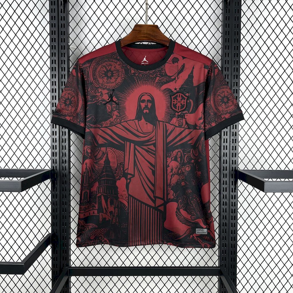 2025053009102755.jpg Mens Brazil 2025/26 Jordan Black and Red Special Edition Jersey - Image 3