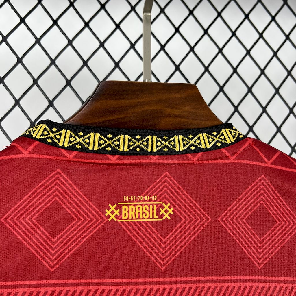 2025053009104693.jpg Mens Brazil 2025/26 Jordan Red Special Edition Jersey - Image 3