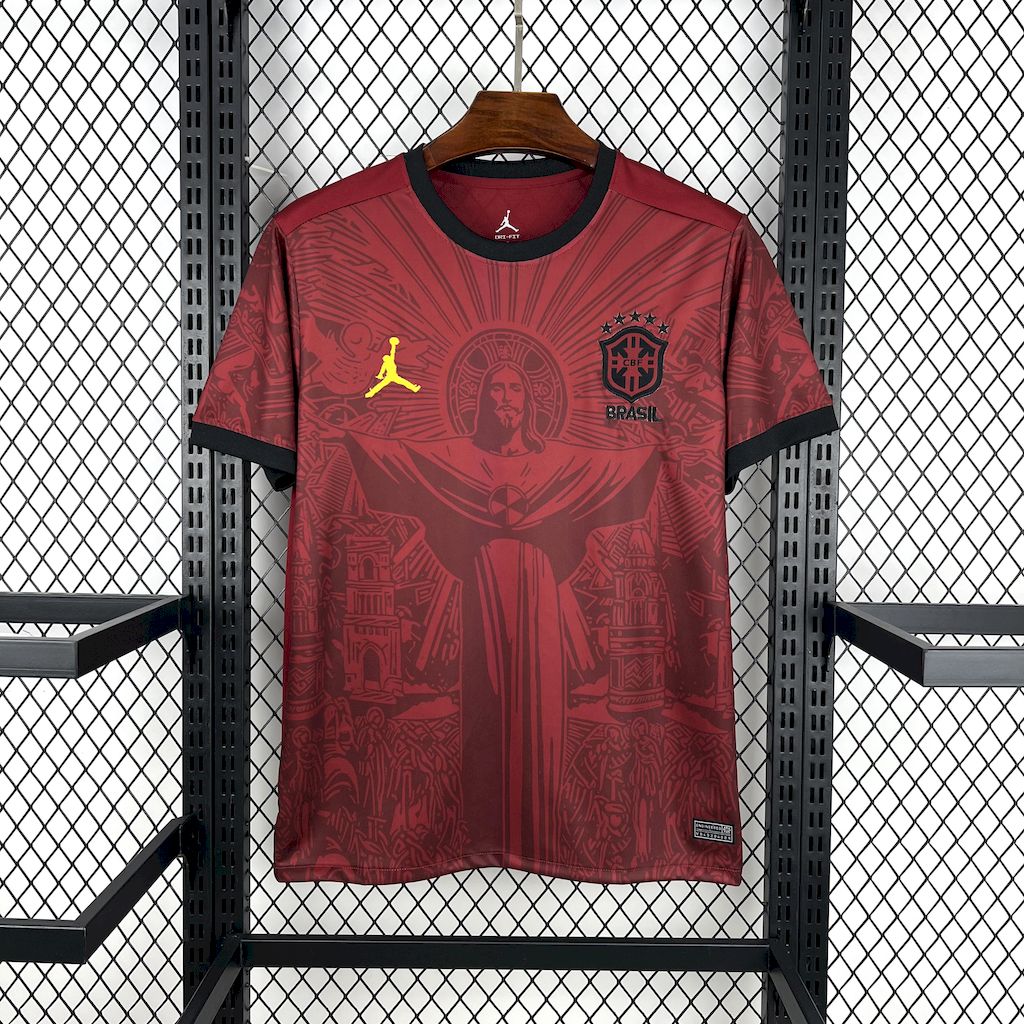 2025070814223087.jpg Mens Brazil 2025/26 Jordan Maroon Special Edition Jersey - Image 3