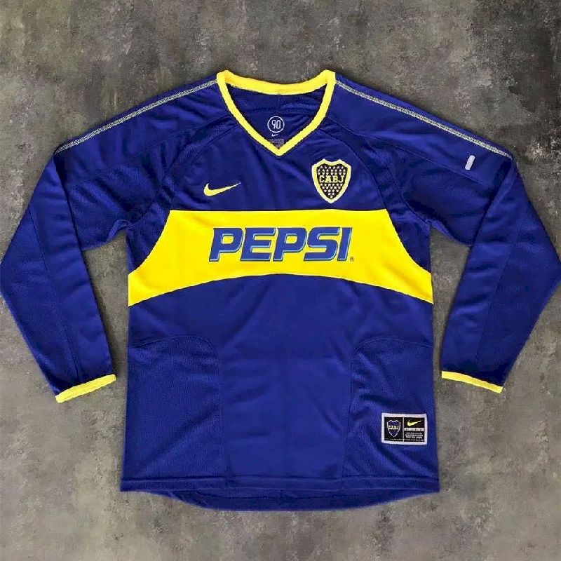 46132bb4e9c5d6ec.jpg Retro Boca Juniors 2003/04 Home Long Sleeve Jersey - Image 3