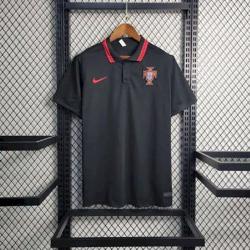 PORTUGAL-2023-24-BLACK-POLO-53703.jpg Mens Portugal 2023/24 Black Polo - Image 1