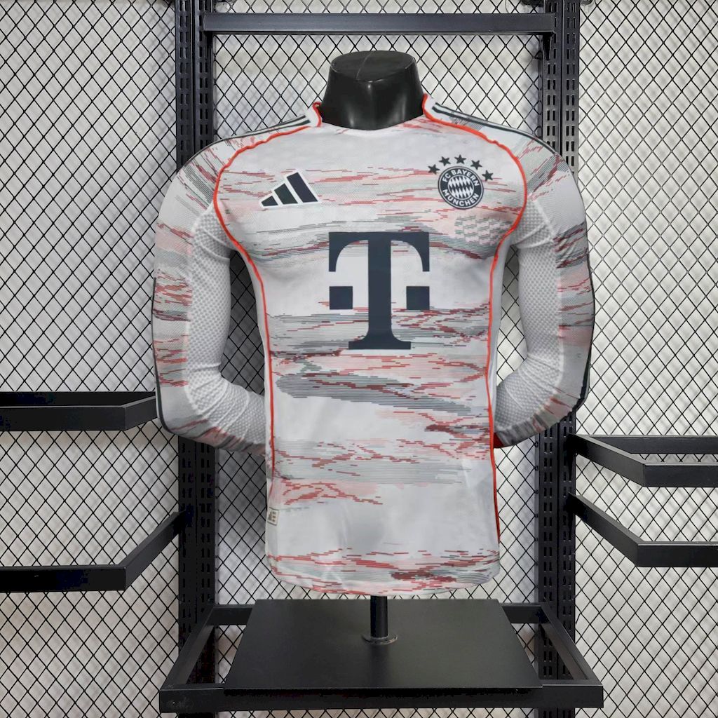 Player-Bayern-Munich-Away-Long-Sleeve-20252026-New-Season-Football-Jersey-Sports-Shirt.jpg Mens Bayern Munich 2025/26 Away Long Sleeve Authentic Jersey - Image 1