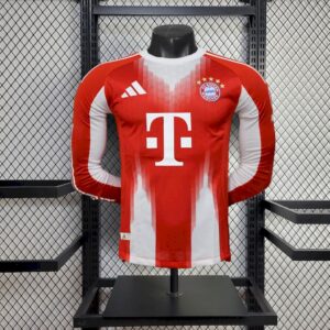 Mens Bayern Munich 2025/26 Home Long Sleeve Authentic Jersey