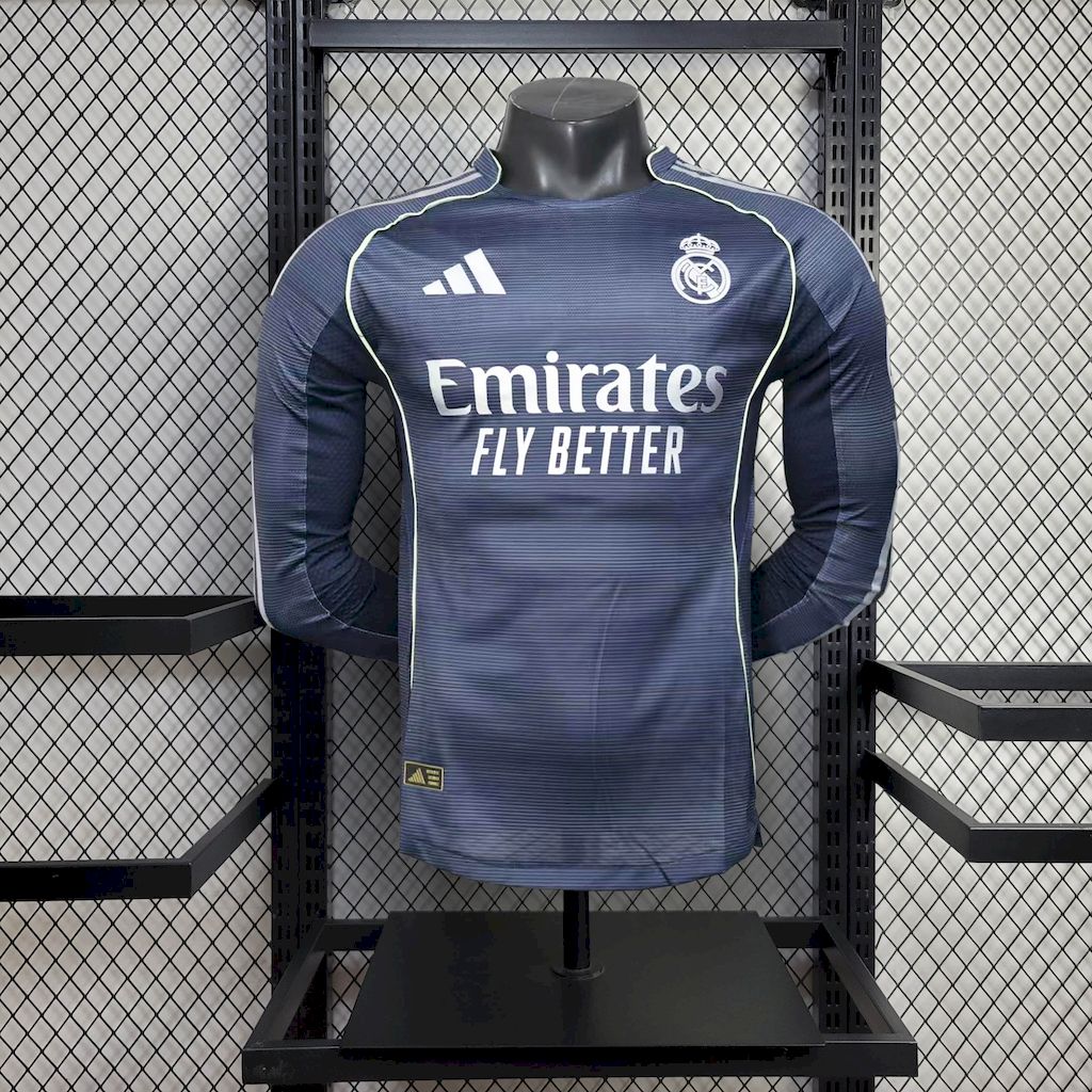 Player-Real-Madrid-away-long-sleeve-20252026-new-season-Football-Jersey-Sports-shirt.jpg Mens Real Madrid 2025/26 Away Long Sleeve Authentic Jersey - Image 1