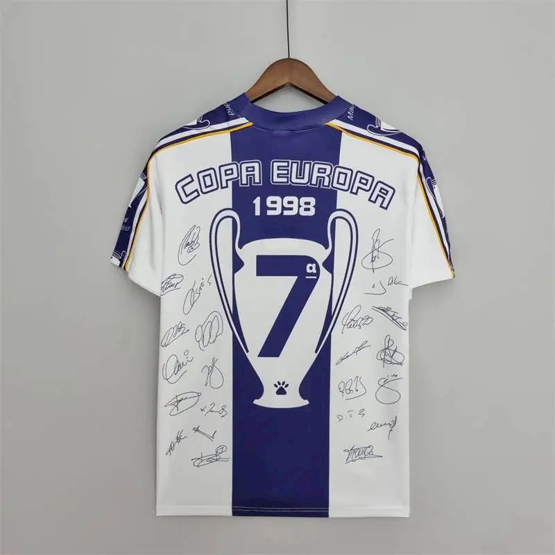 Retro Real Madrid 1997/98 Champions League 7 Champions Commemorative Jersey