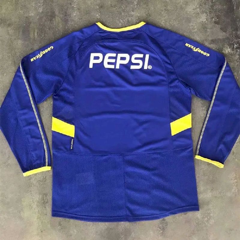 effe19673cc4a174.jpg Retro Boca Juniors 2003/04 Home Long Sleeve Jersey - Image 4