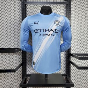 Mens Manchester City 2025/26 Home Long Sleeve Authentic Jersey