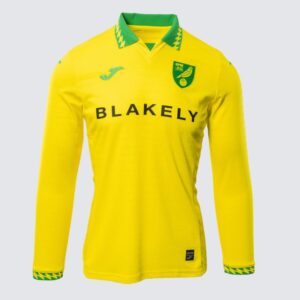 Mens Norwich City FC 2025/26 Home Long Sleeve Jersey