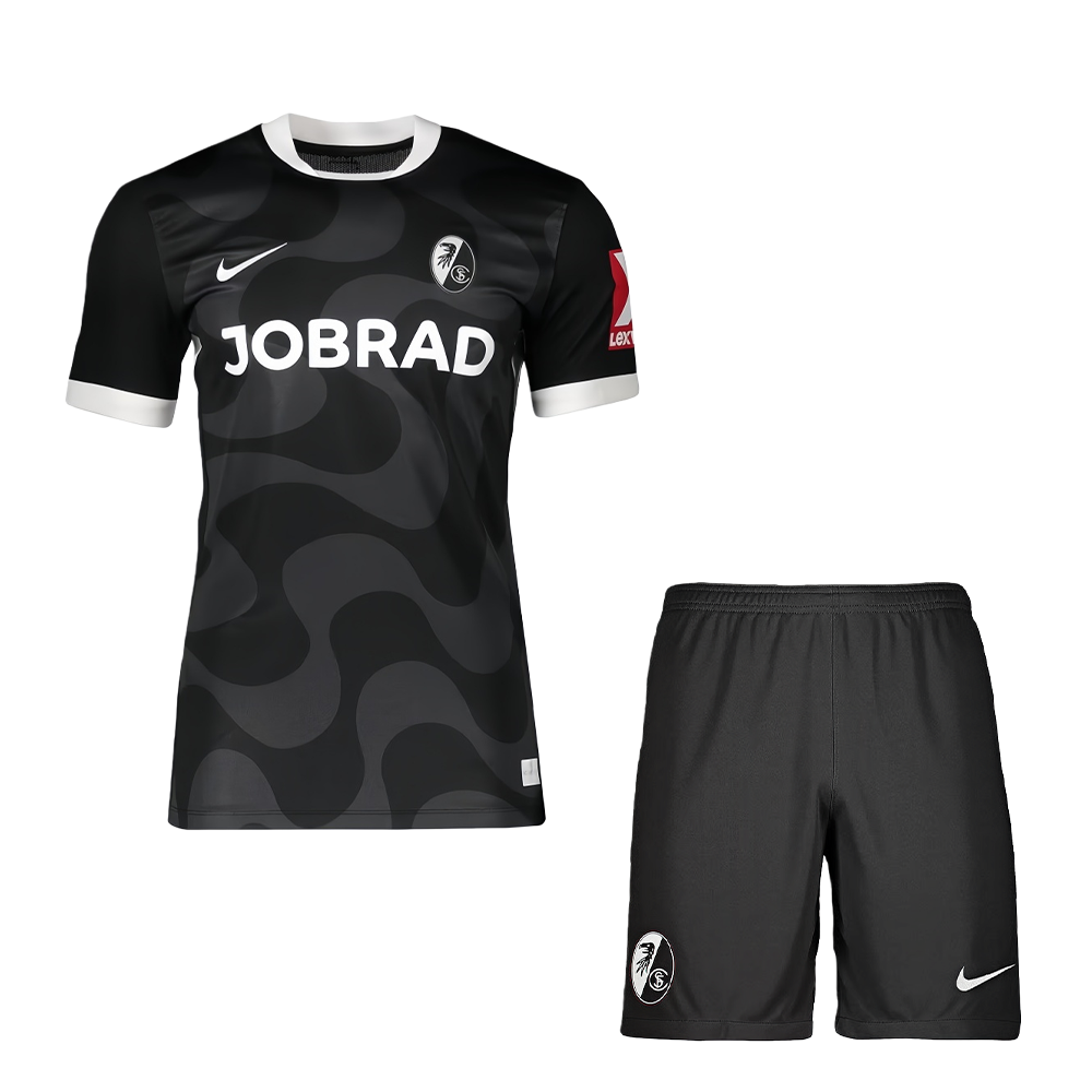 2025102015261368 Kids SC Freiburg 2025/26 Away Kit - Image 1