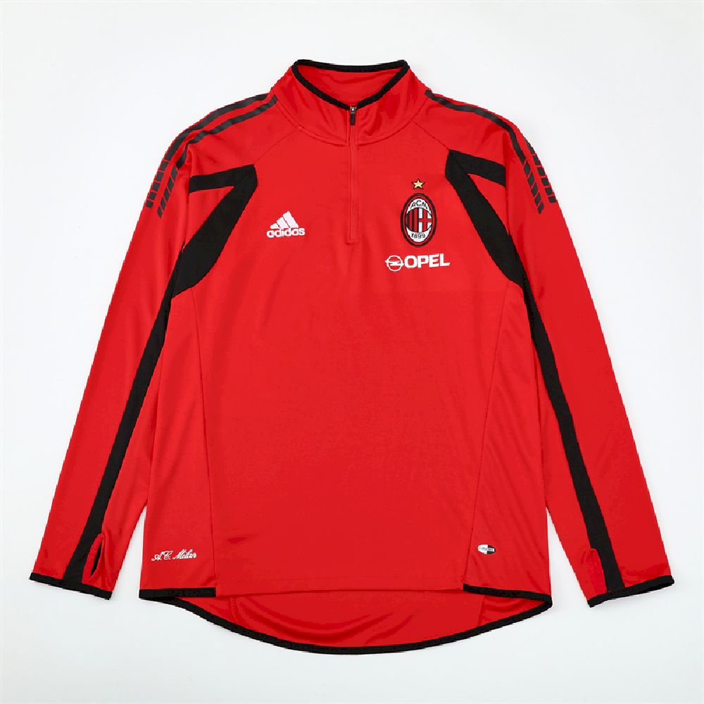 Unisex AC Milan 2005/06 1/4 Zip Sweatshirt Retro Style